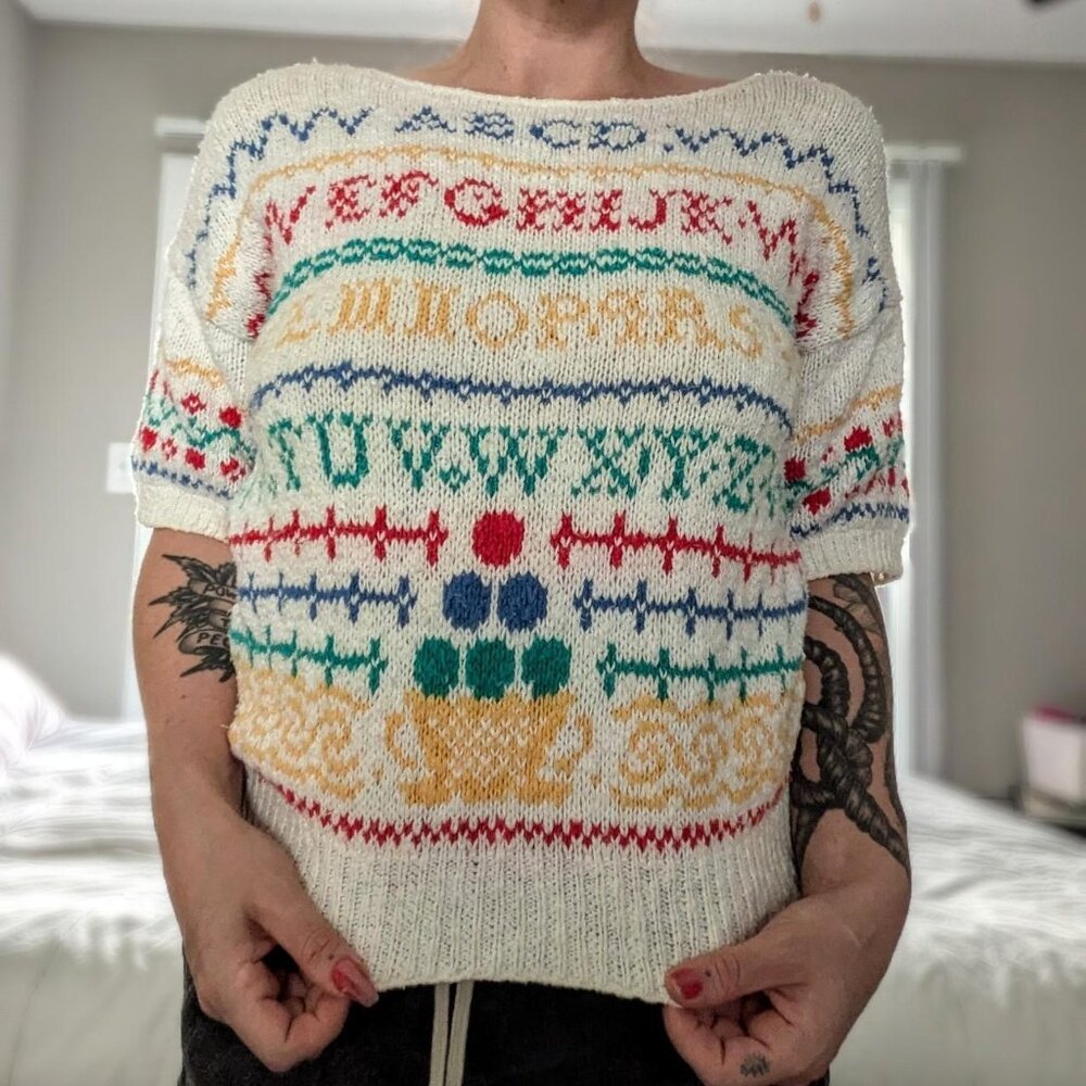 Vintage Intarsia Knit Sweater